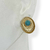 Brinco Folheado a Ouro - Oval textura + Circulo Azul na internet