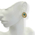 Brinco Folheado a Ouro - Oval textura + Circulo Azul - Rosana Bijoux 
