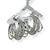 Brinco Argola Folheado a Prata - 4 Linhas lisas + 4 linhas cravejadas