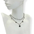 Colar Duplo Aço Inox Prata - Trevo + 4 pontas Preto - Rosana Bijoux 
