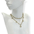 Colar Duplo Aço Inox Dourado - Trevo + 4 pontas Branco - Rosana Bijoux 