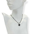 Colar Aço Inox Prata - Malha + trevo com borda Preto - Rosana Bijoux 