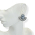 Brinco Bijuteria Níquel Free - Pino oval + metade leque Branco - Rosana Bijoux 