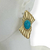 Brinco Bijuteria Dourado - Retângulo oval Azul - comprar online