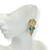 Brinco Bijuteria Dourado - Pino concha grande + concha e cascalho Azul - Rosana Bijoux 