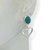 Brinco Folheado a Prata - Pino oval Azul + coração vazado - comprar online