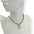 Colar Banhado Dourado - Corrente veneziana + Coração vazado em corações cravejado - Rosana Bijoux 