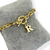 Pulseira Banhada Dourado - Corrente com fecho alternância letra R - comprar online