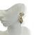 Brinco Bijuteria Dourado - Pino coração martelado + concha pendurada - Rosana Bijoux 