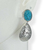 Brinco Folheado a Prata - Pino oval Azul +gota grande textura - comprar online