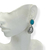 Brinco Folheado a Prata - Pino oval Azul +gota grande textura - Rosana Bijoux 