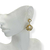 Brinco Bijuteria Dourado - Pino concha + concha com perolas no meio - Rosana Bijoux 
