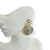 Brinco Bijuteria Dourado - Pino circulo martelado + concha GG - Rosana Bijoux 