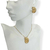 Conjunto Colar + Brinco Bijuteria Dourado - Concha caracol média riscada - Rosana Bijoux 
