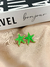 Kit pulseira + brinco verde neon - estrela do mar e quadrados - comprar online