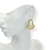 Brinco Banhado Dourado - Forma orgânica grande com textura - Rosana Bijoux 