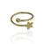 Anel Ajustável Falange ou infantil folheado a ouro - bolinha + estrela lisa - comprar online