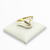 Anel folheado a ouro - 3 strass