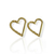 Brinco Banhado Dourado - Coração vazado metade liso metade trabalhado - comprar online