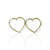 Brinco banhado- coração médio vazado fino - Rosana Bijoux 