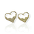 Brinco Banhado Dourado - Coração vazado com meio preenchido - comprar online