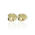 Brinco Banhado Dourado - Folha metade lisa metade com textura - Rosana Bijoux 