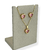 Conjunto colar + brinco folheado a ouro - Coração acrílico com borda (Rosa) - comprar online