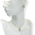 Conjunto colar + brinco folheado a ouro - Gota com borda - Cristal - loja online