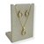 Conjunto colar + brinco folheado a ouro - Gota com borda - Cristal - comprar online