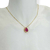 Conjunto colar + brinco Gota com borda - Pink na internet