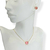 Conjunto Coração de acrílico folheado a ouro - ( Ping. G/ brinco P ) - Rosa - loja online