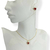 Conjunto folheado a ouro - colar + brinco Coração acrílico com borda - Rubi - loja online