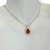 Conjunto folheado a ouro - colar + brinco Gota com borda - Rubi na internet