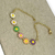 Pulseira folheado a ouro - Flor Colorida