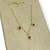 Tornozeleira Folheada a ouro - 3 Cristais pendurado - Vermelho - comprar online