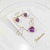 Conjunto Coração de acrílico ( Ping. G/ brinco P ) - Roxo folheado a ouro