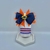 Conjunto infantil laço + kit de pulseiras - Com pin Coroa (Laranja e azul)