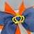 Conjunto infantil laço + kit de pulseiras - Com pin Coroa (Laranja e azul) - Rosana Bijoux 