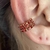 Piercing fake folheado a ouro 3 voltas cravejado - Rubi