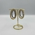 Brinco Banhado - Oval Grande Duplo (Dourado com Níquel)