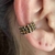 Piercing fake folheado a ouro 3 voltas cravejado - Preto