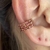 Piercing fake folheado a ouro 3 voltas cravejado - Rosa