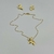 Conjunto colar Folheado a ouro + brinco - Metade Flor Lisa - comprar online