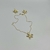 Conjunto colar Folheado a ouro + brinco - Flor Lótus