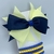 Conjunto infantil laço + kit de pulseiras - Azul e Amarelo