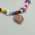 Conjunto infantil 3 em 1 - Colar + kit de pulseiras e laço - Coração Nude - comprar online