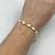 Pulseira Folheado a ouro - Quadrados esmaltado - Branco - Rosana Bijoux 