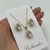Conjunto colar + brinco Folheado a ouro - Gota com borda - Lílas