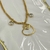 Pulseira Folheado a ouro - Coração vazado entre Meio Mini coração (Amor) + 2 Strass pendurado - comprar online