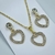 Conjunto colar + brinco folheado a ouro - Strass com coração vazado cravejado na internet